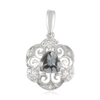 Colgante en plata con Obsidiana Copo de Nieve
