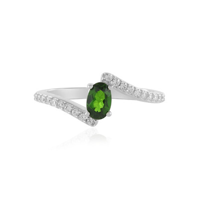 Anillo en plata con Diópsido de Rusia
