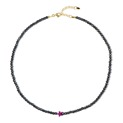 Collar en plata con Hematita púrpura