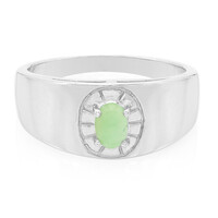 Anillo de hombre en plata con Crisoprasa imperial
