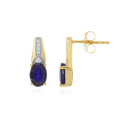 Pendientes en plata con Zafiro azul de Madagascar
