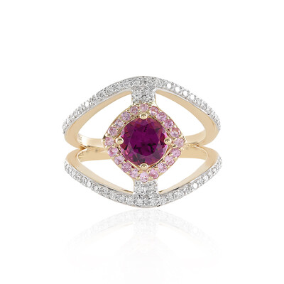 Anillo en oro con Granate Magenta (SUHANA)