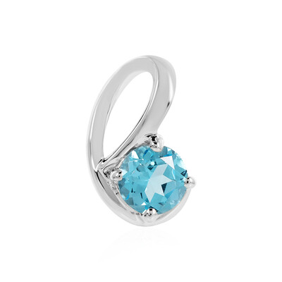 Colgante en plata con Topacio azul suizo