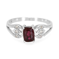 Anillo en plata con Turmalina roja de Sapo
