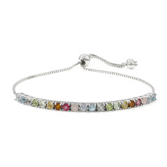 Brazalete en plata con Topacio azul suizo