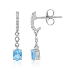 Pendientes en plata con Aguamarina Santa María