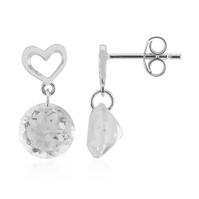 Pendientes en plata con Topacio blanco