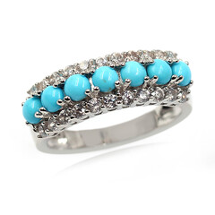 Anillo en plata con Turquesa bella durmiente