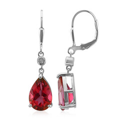 Pendientes en plata con Topacio rosa