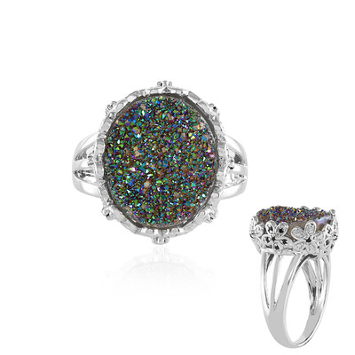 Anillo en plata con Ágata verde brillante