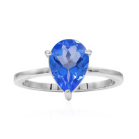 Anillo en plata con Topacio azul índigo