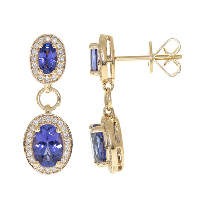 Pendientes en oro con Tanzanita AAA (CIRARI)