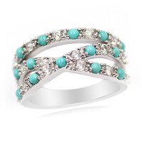 Anillo en plata con Campitos turquesas (Anne Bever)