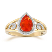 Anillo en oro con Ópalo de fuego AAA de México