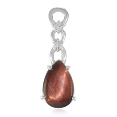 Colgante en plata con Ojo de tigre rojo