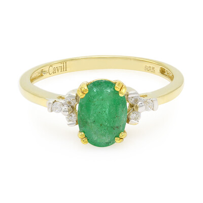 Anillo en plata con Esmeralda de Bahía