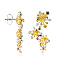 Pendientes en plata con Zafiro azul (Gems en Vogue)