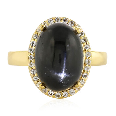 Anillo en plata con Diópsido estrella de la India
