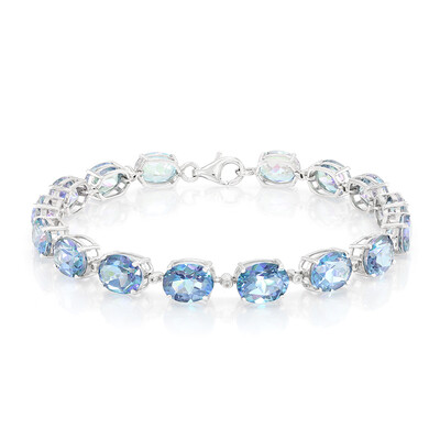 Brazalete en plata con Topacio Místico azul
