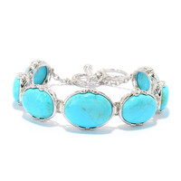 Brazalete en plata con Turquesa azul del Mohave Kingman (Dallas Prince Designs)