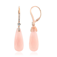 Pendientes en plata con Calcedonia rosa