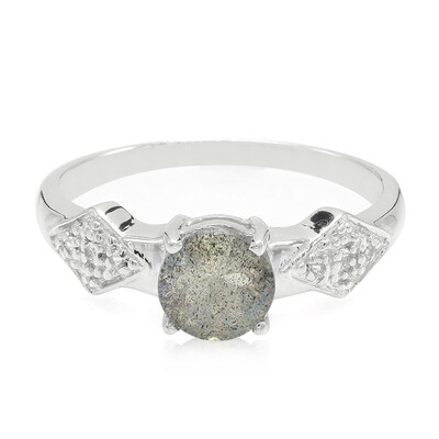 Anillo en plata con Espectrolita