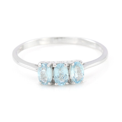 Anillo en plata con Turmalina cuprífera