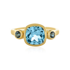 Anillo en plata con Topacio azul cielo