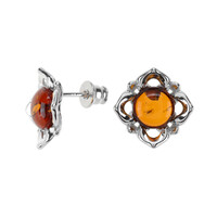Pendientes en plata con Ámbar báltico