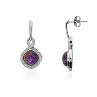 Pendientes en plata con Turquesa púrpura del Mohave Kingman