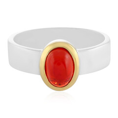 Anillo en plata con Ópalo rojo de Etiopía