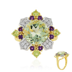 Anillo en plata con Amatista verde