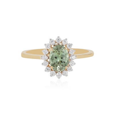 Anillo en oro con Tanzanita verde