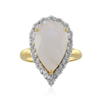 Anillo en plata con Piedra de Luna arcoíris