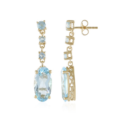 Pendientes en plata con Topacio azul cielo