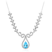 Collar en plata con Topacio azul suizo