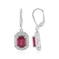 Pendientes en plata con Rubí de Bemainty
