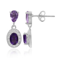 Pendientes en plata con Amatista de Zambia