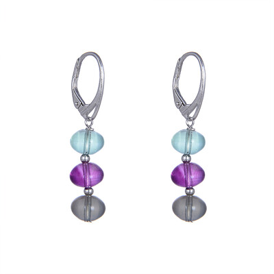 Pendientes en plata con Fluorita