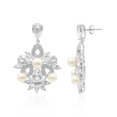Pendientes en plata con Topacio blanco
