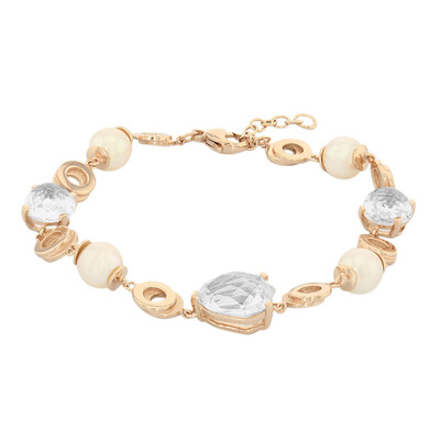 Brazalete en plata con Cuarzo blanco (M de Luca)
