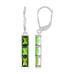 Pendientes en plata con Diópsido de Rusia