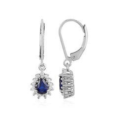 Pendientes en plata con Espinela azul royal