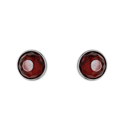 Pendientes en plata con Ámbar colombiano rojo (dagen)
