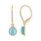 Pendientes en oro con Turquesa bella durmiente (Adela Gold)