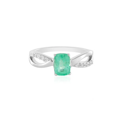 Anillo en plata con Esmeralda de Rusia