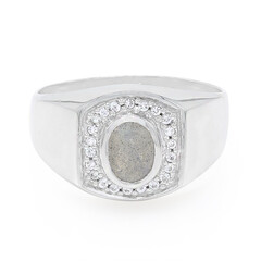Anillo de hombre en plata con Labradorita