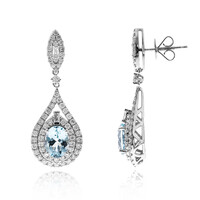 Pendientes en oro con Aguamarina de Brasill AAA (CIRARI)