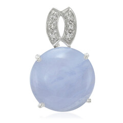 Colgante en plata con Ágata de lazo azul
