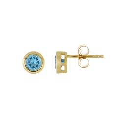 Pendientes en plata con Topacio azul suizo